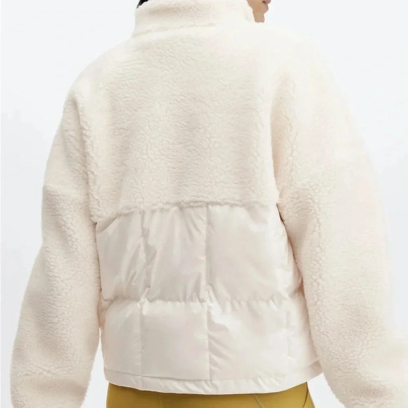 Fabletics Nelly Mixed Cozy Cream Sherpa 1/2 Zip Pullover Size Small - Picture 3 of 12